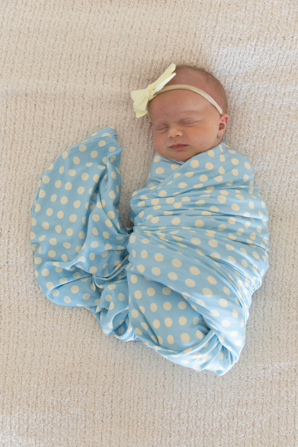 BLUE + YELLOW POLKADOTS | SWADDLE