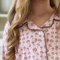PINK MUSHROOMS | GIRLS' BUTTON UP LONG SLEEVE SET
