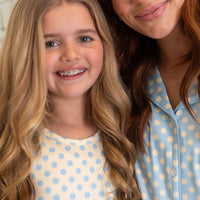 YELLOW + BLUE POLKADOTS | RUFFLE SLEEVE DRESS