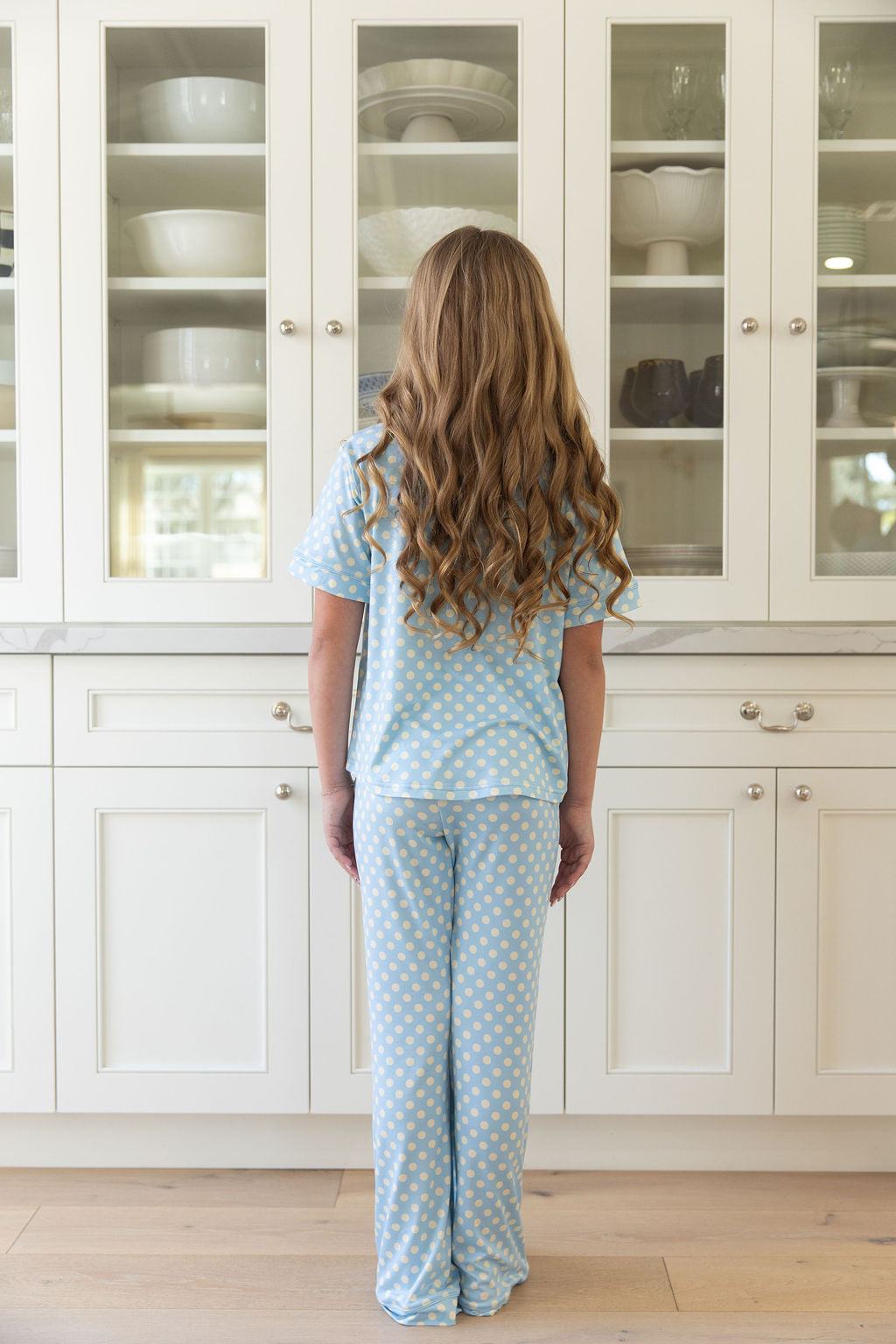 BLUE + YELLOW POLKADOTS | GIRLS' BUTTON UP SHORT SLEEVE SET
