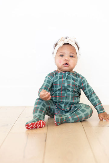 NORTH POLE PLAID | FOOTIE ONE PIECE