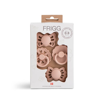 FRIGG BABY'S FIRST PACIFIER FLORAL HEART  | BLUSH | 4 PACK
