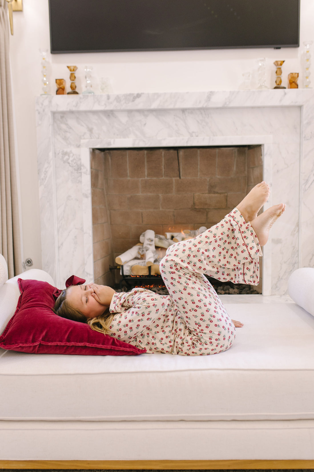 HOLIDAY FLORAL | GIRLS' BUTTON UP LONG SLEEVE SET