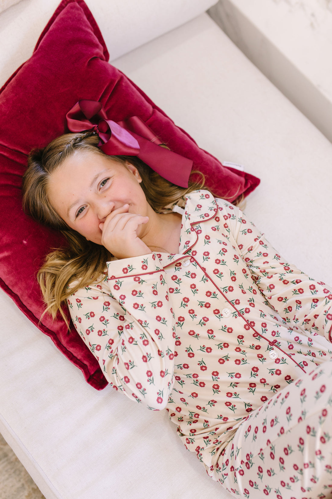 HOLIDAY FLORAL | GIRLS' BUTTON UP LONG SLEEVE SET