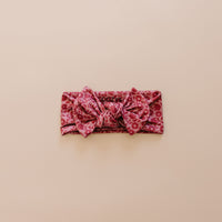 BURGUNDY MINI FLORAL | BOW