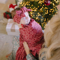 BURGUNDY MINI FLORAL | SWADDLE