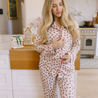 HOLIDAY FLORAL | WOMEN'S BUTTON UP LONG SLEEVE SET