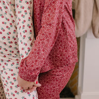 HOLIDAY FLORAL | WOMEN'S BUTTON UP LONG SLEEVE SET