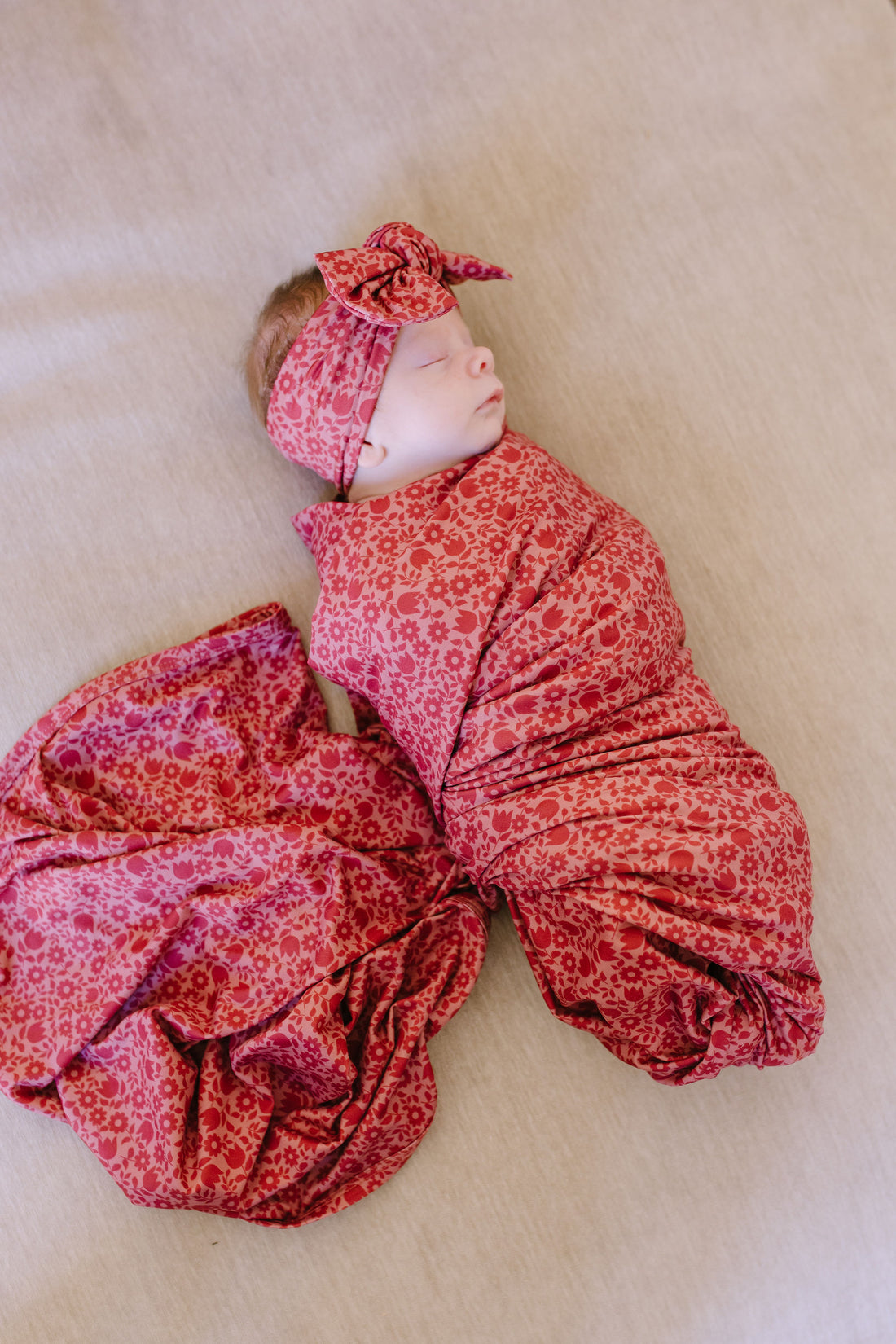BURGUNDY MINI FLORAL | BOW