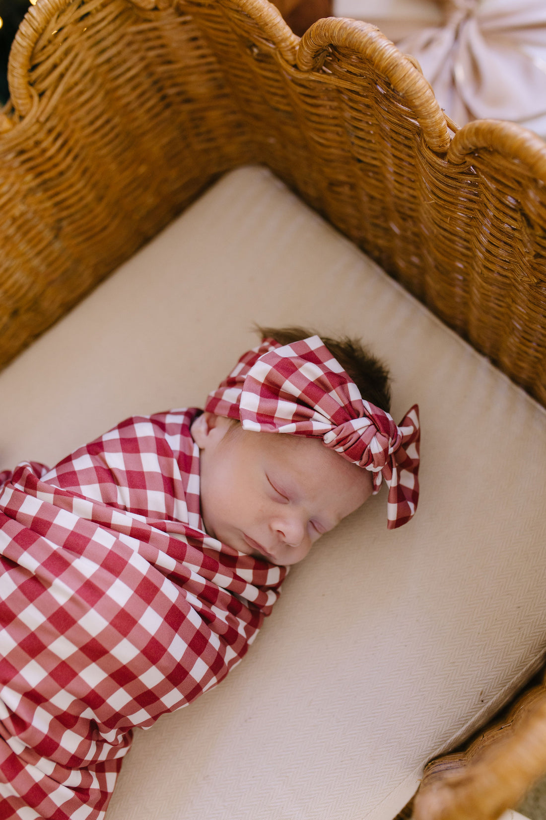 BURGUNDY GINGHAM | BOW