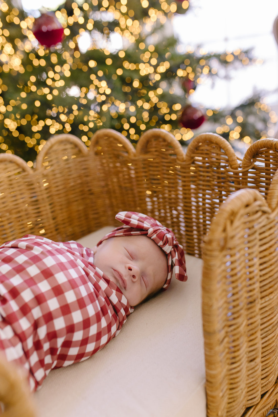 BURGUNDY GINGHAM | SWADDLE