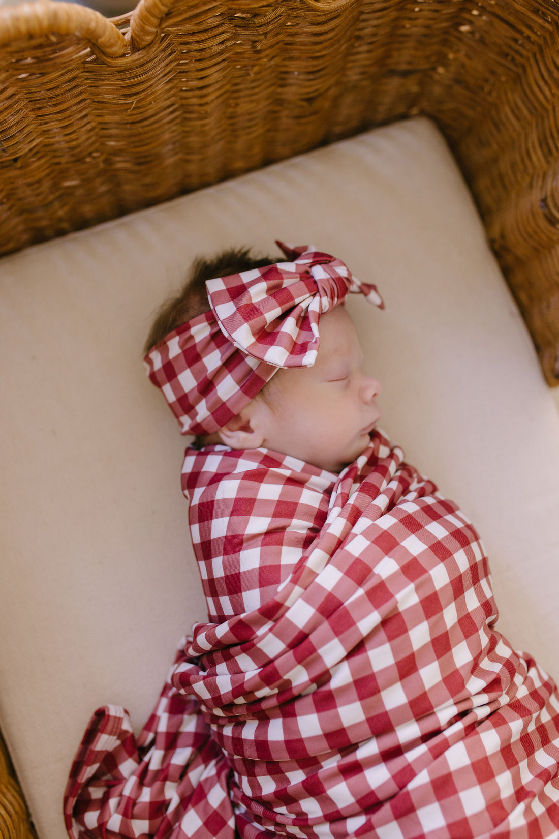 BURGUNDY GINGHAM | BOW