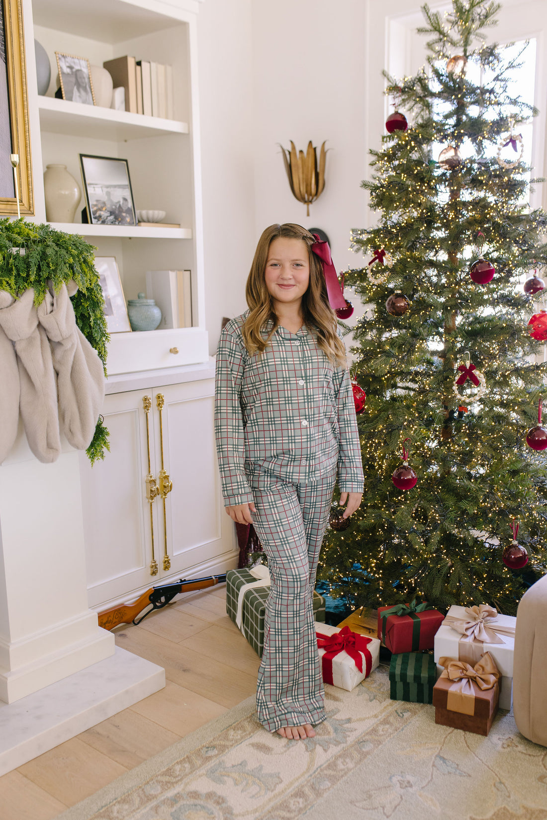 FOREST PLAID | GIRLS' BUTTON UP LONG SLEEVE SET