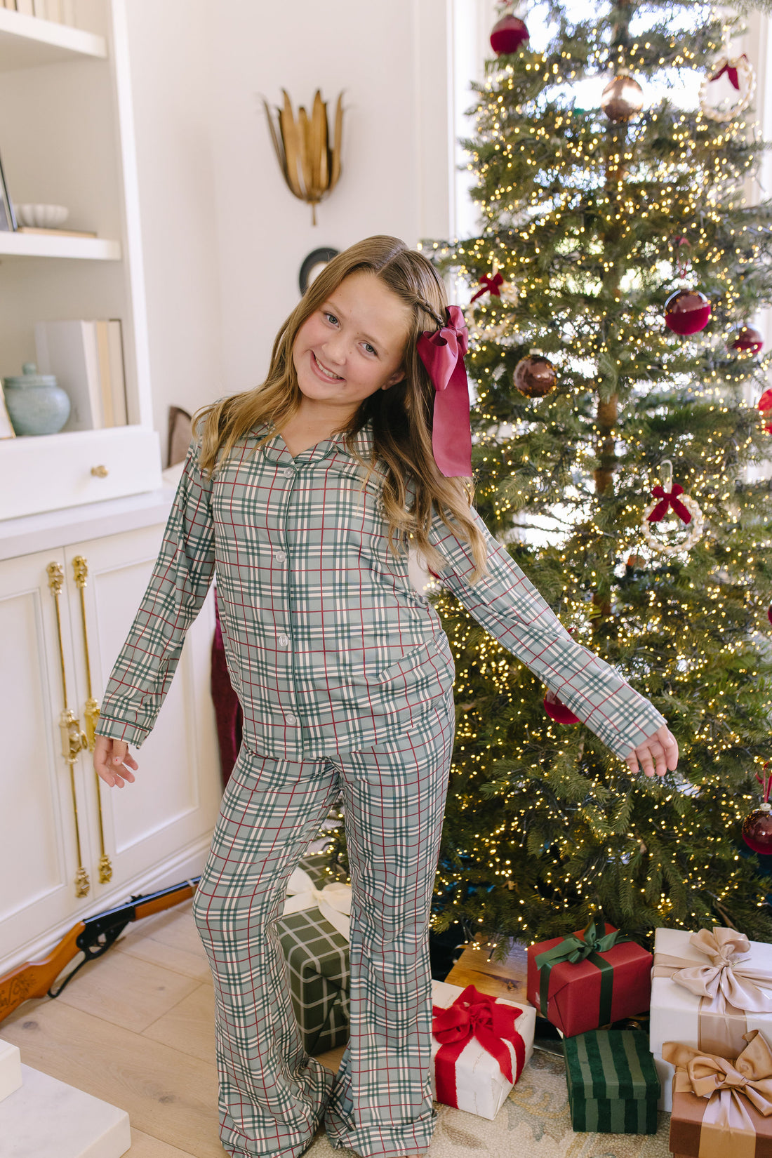 FOREST PLAID | GIRLS' BUTTON UP LONG SLEEVE SET