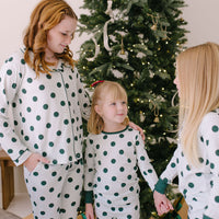 GREEN POLKADOT + STRIPE | GIRLS' BUTTON UP LONG SLEEVE SET