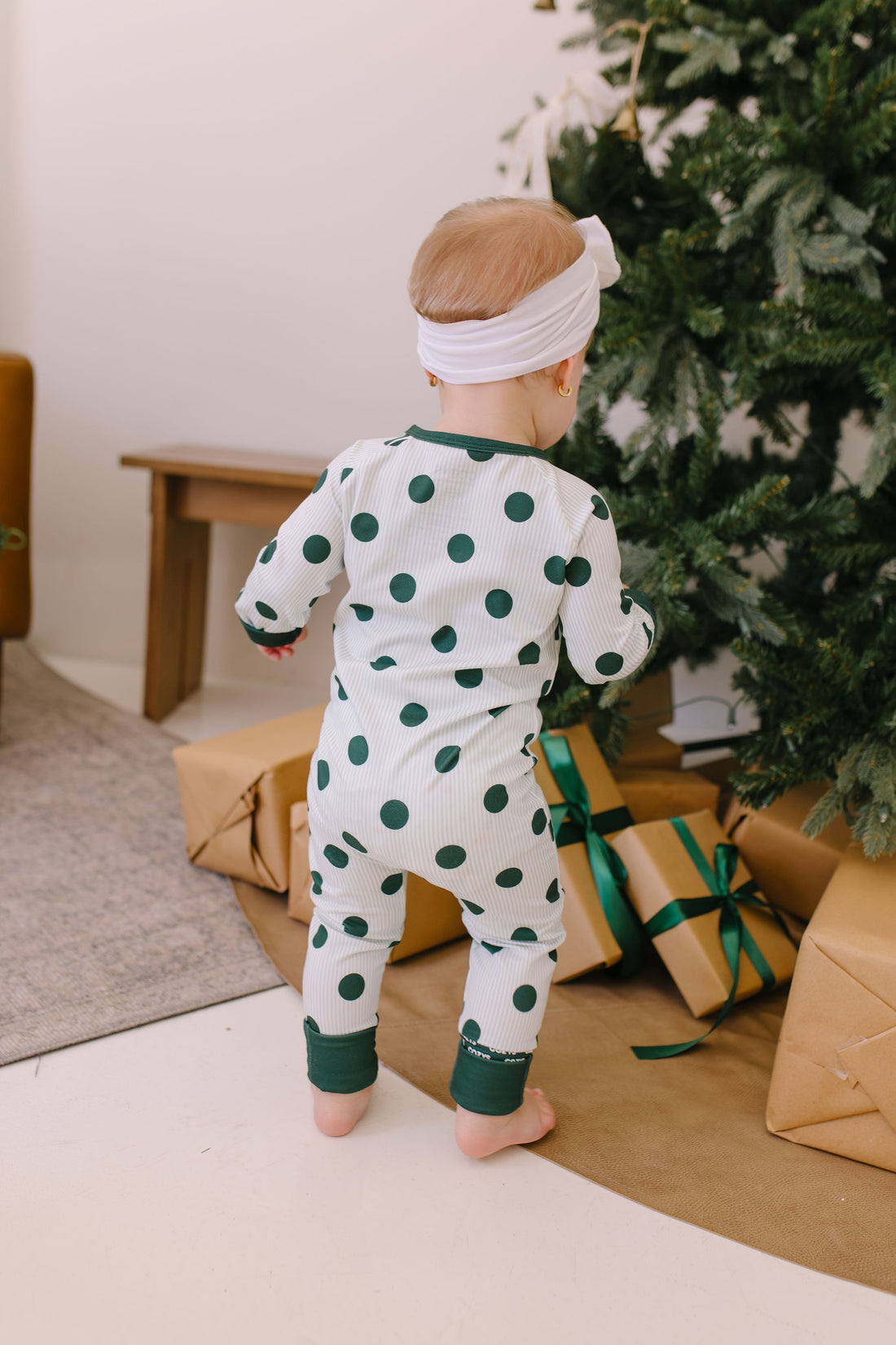 GREEN POLKADOT + STRIPE | ZIPPER ONE PIECE