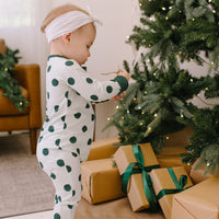GREEN POLKADOT + STRIPE | ZIPPER ONE PIECE