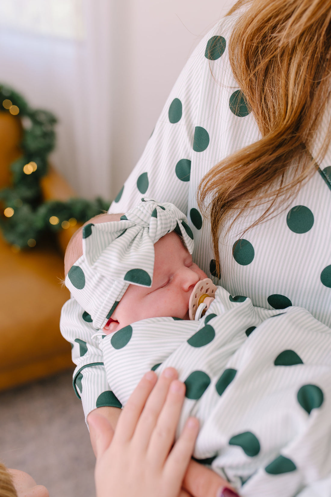 GREEN POLKADOT + STRIPE | SWADDLE