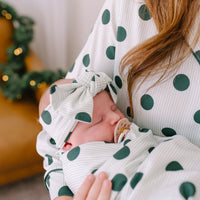 GREEN POLKADOT + STRIPE | SWADDLE