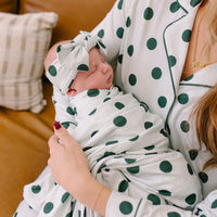 GREEN POLKADOT + STRIPE | SWADDLE