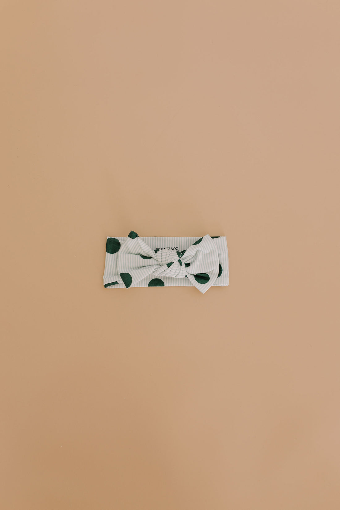 GREEN POLKADOT + STRIPE | BOW