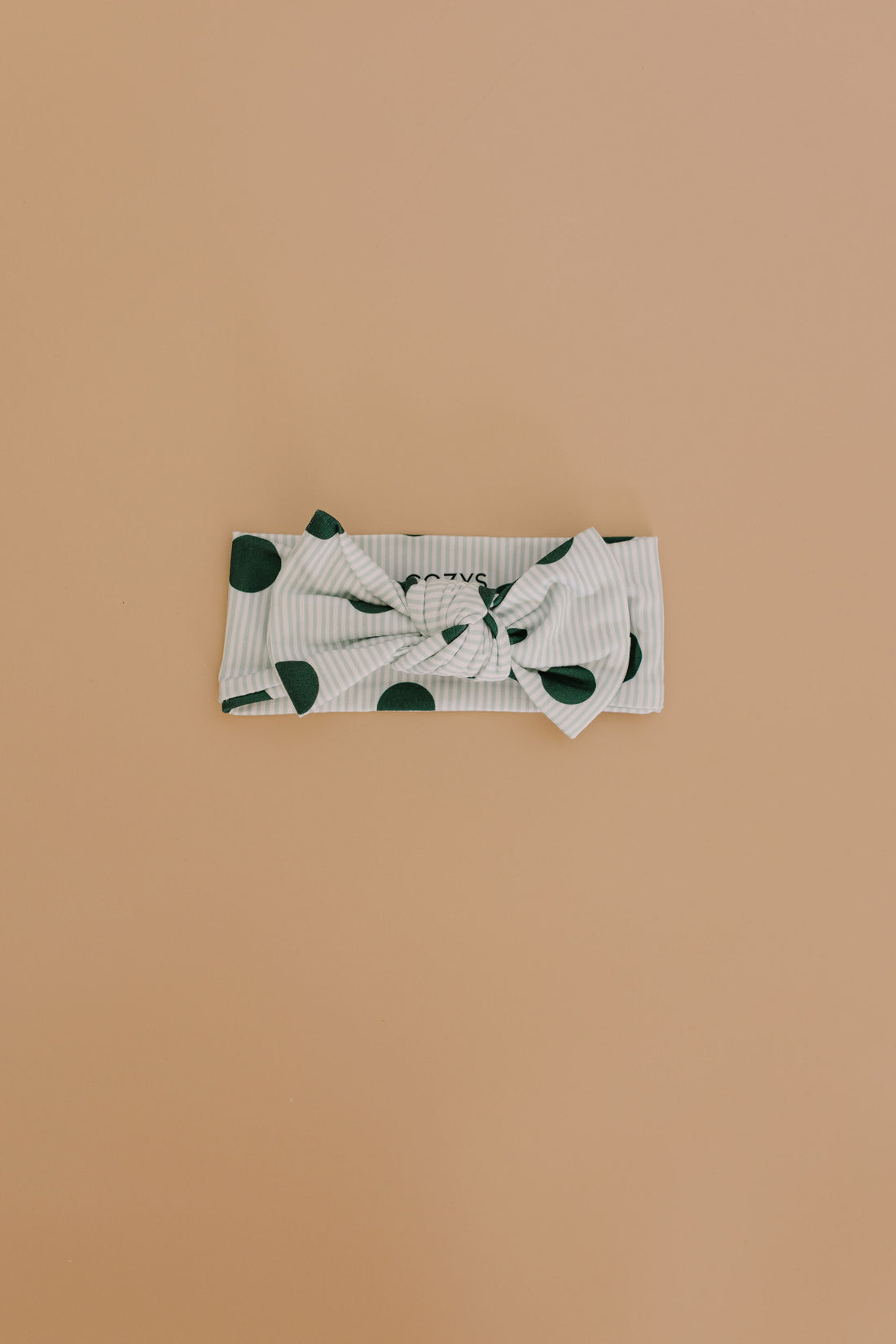 GREEN POLKADOT + STRIPE | BOW