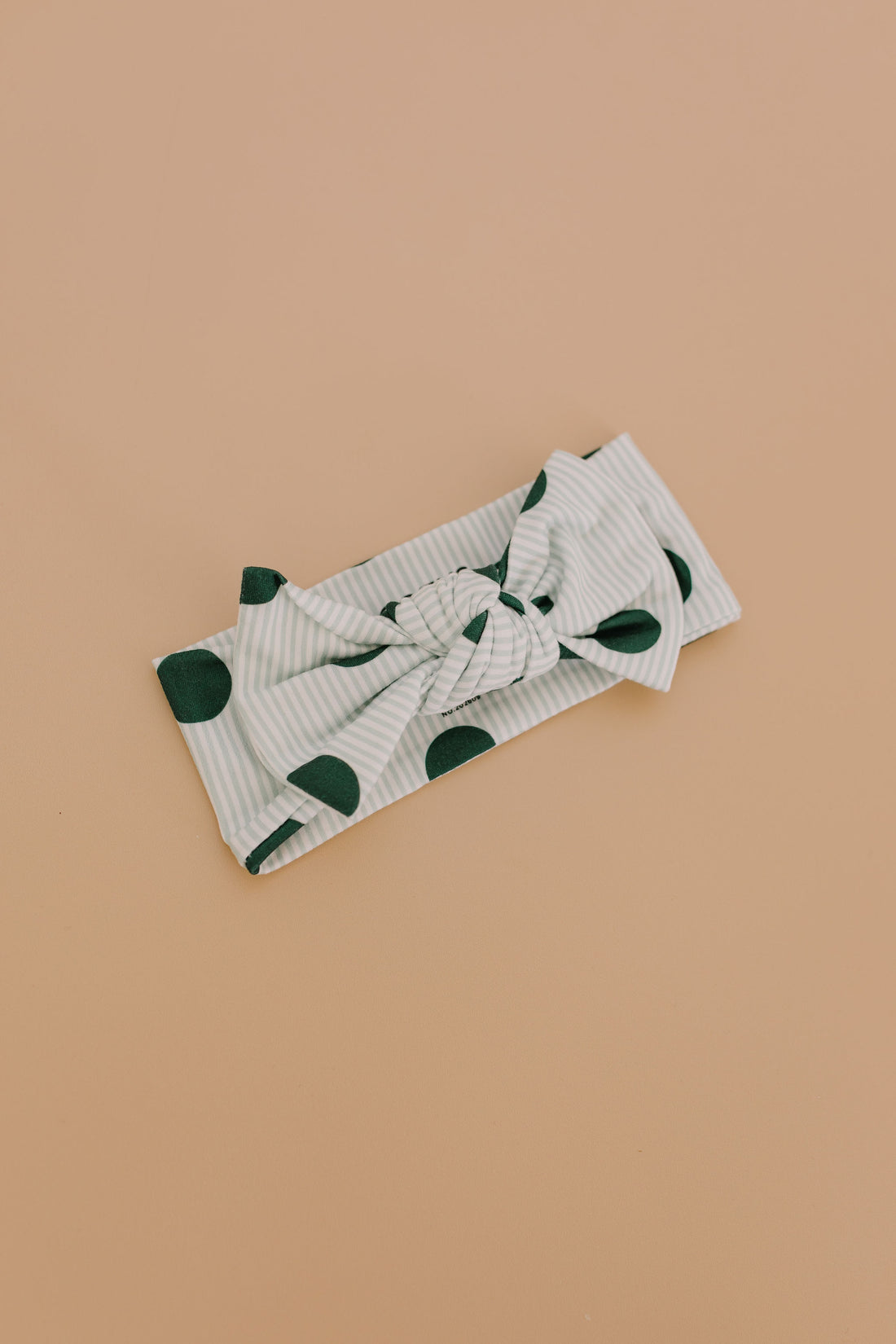 GREEN POLKADOT + STRIPE | BOW