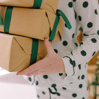 GREEN POLKADOT + STRIPE | GIRLS' BUTTON UP LONG SLEEVE SET