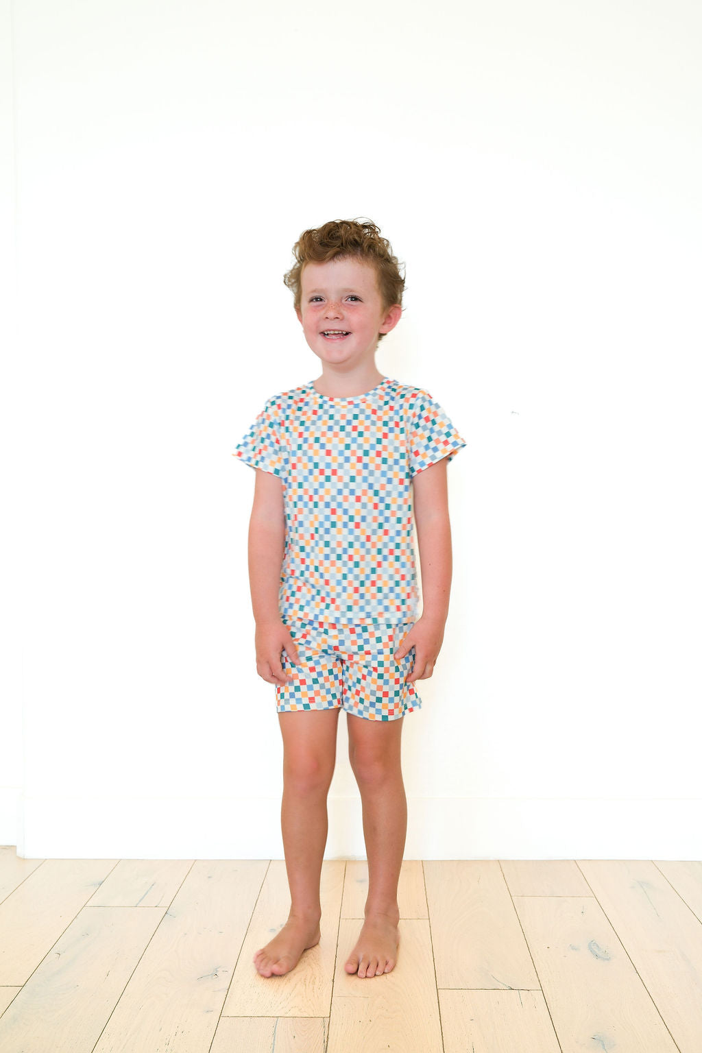 RAINBOW MINI CHECKER | SHORT SET