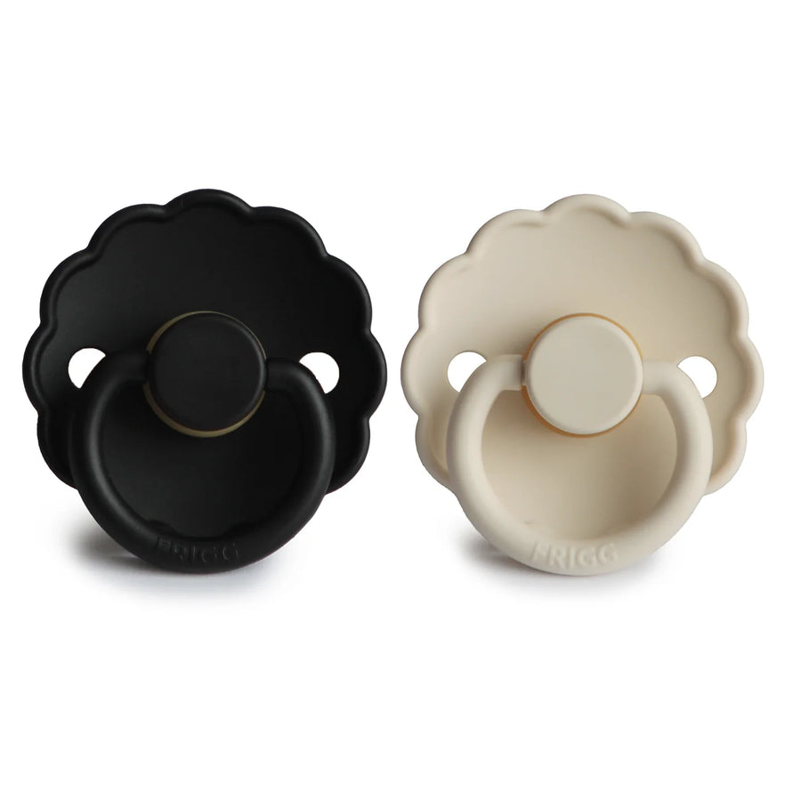 FRIGG DAISY NATURAL RUBBER PACIFIER | JET BLACK/CREAM | 2 PACK