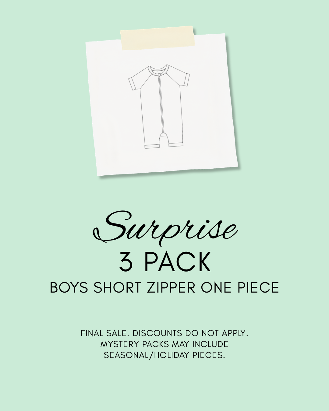SURPRISE BUNDLE - BOYS SHORT ZIPPER 3 PACK
