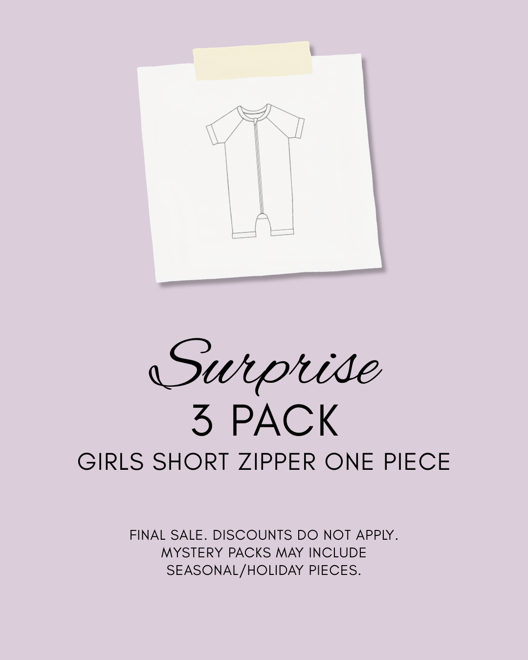 SURPRISE BUNDLE - GIRLS SHORT ZIPPER 3 PACK