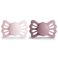 FRIGG LUCKY SYMMETRICAL SILICONE BABY PACIFIER | WHITE LILAC/TWILIGHT MAUVE | 2-PACK