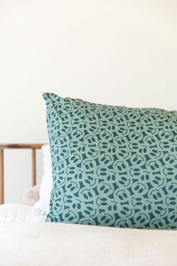 TEAL BIG SMILEY | PILLOW CASE