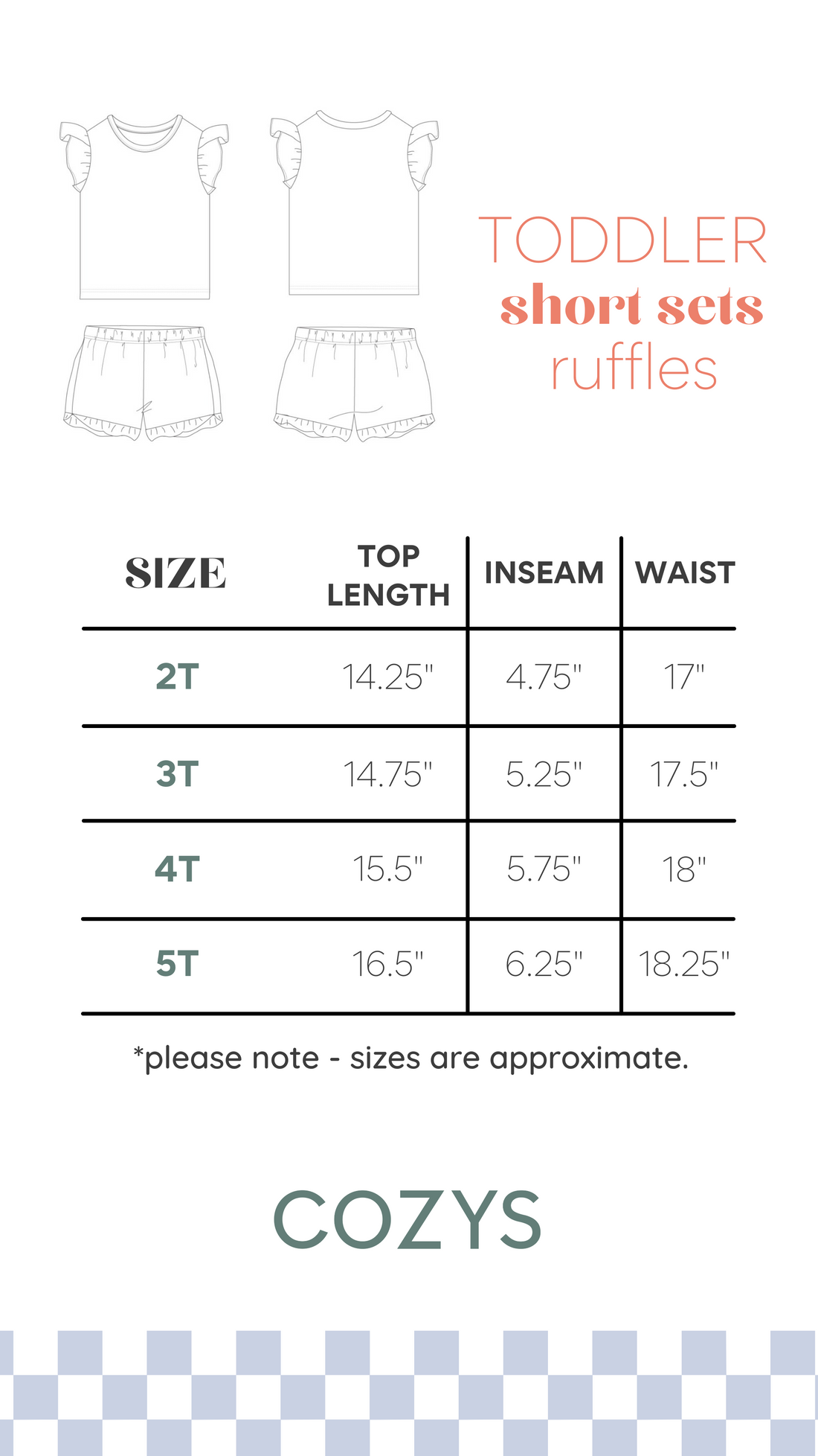 MINI CHECKERED STARS | RUFFLE SHORT SET