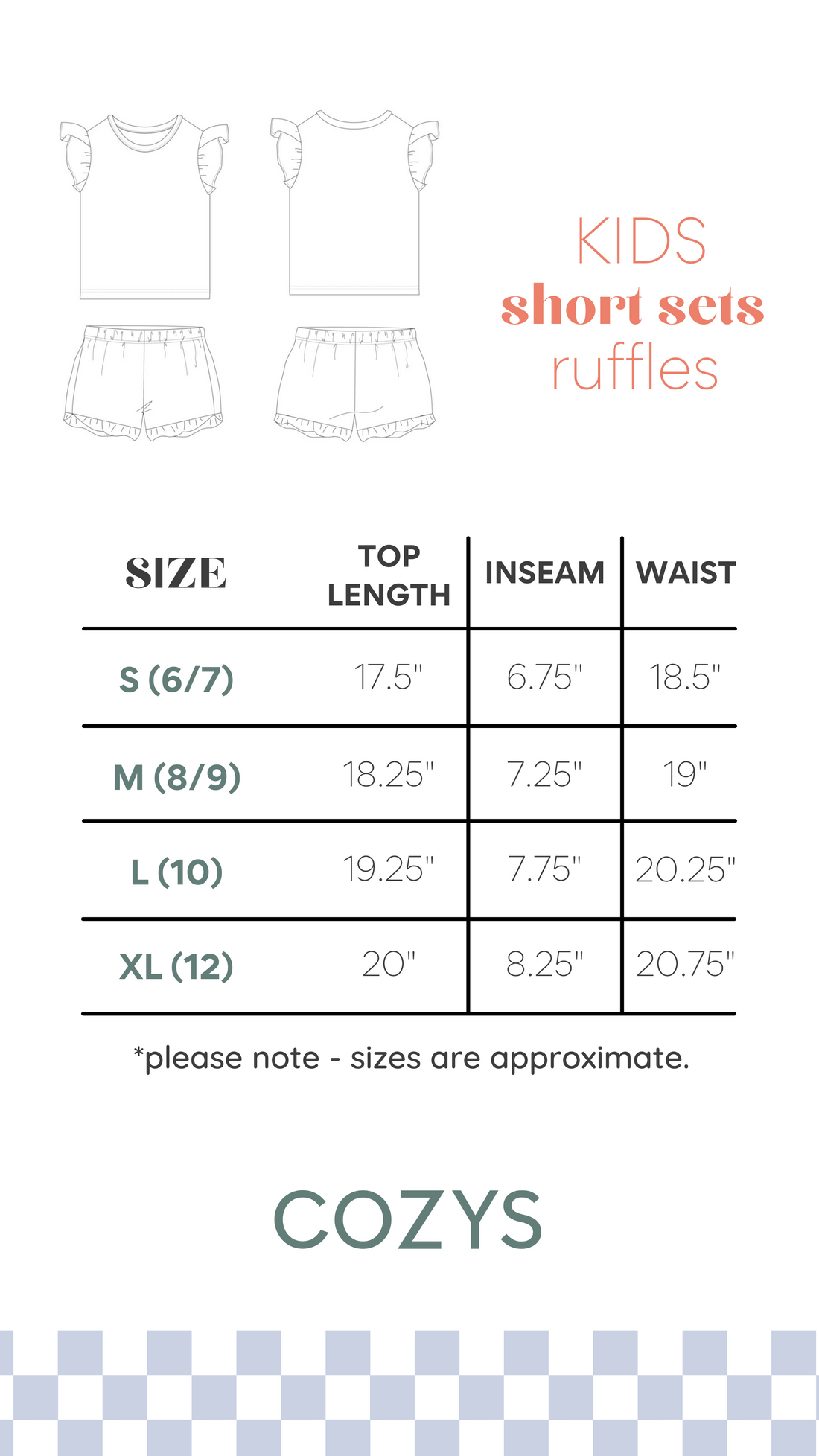 MINI CHECKERED STARS | RUFFLE SHORT SET