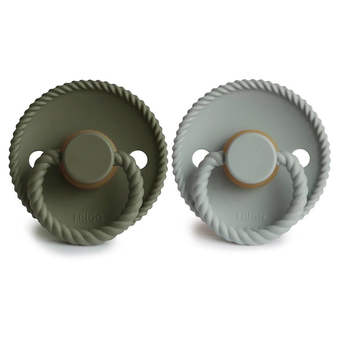 FRIGG ROPE NATURAL RUBBER PACIFIER | OLIVE/SAGE | 2 PACK – COZYS