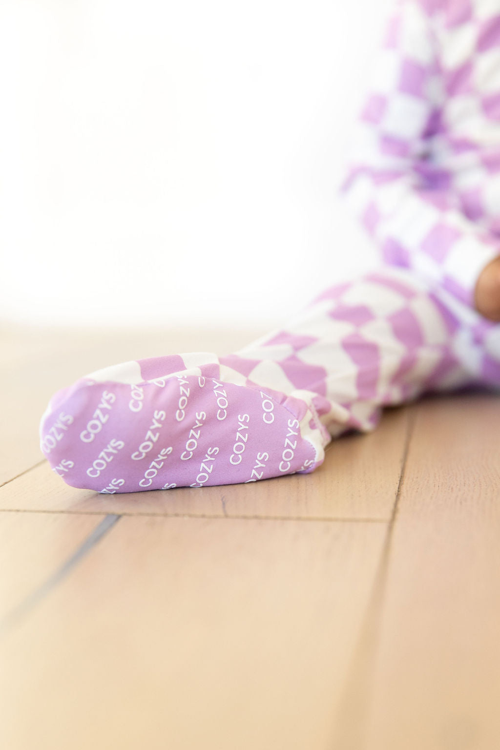 Plaid Collar Footie Pearl Blue