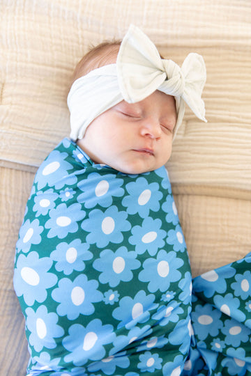 BLUE + GREEN DAISY | SWADDLE