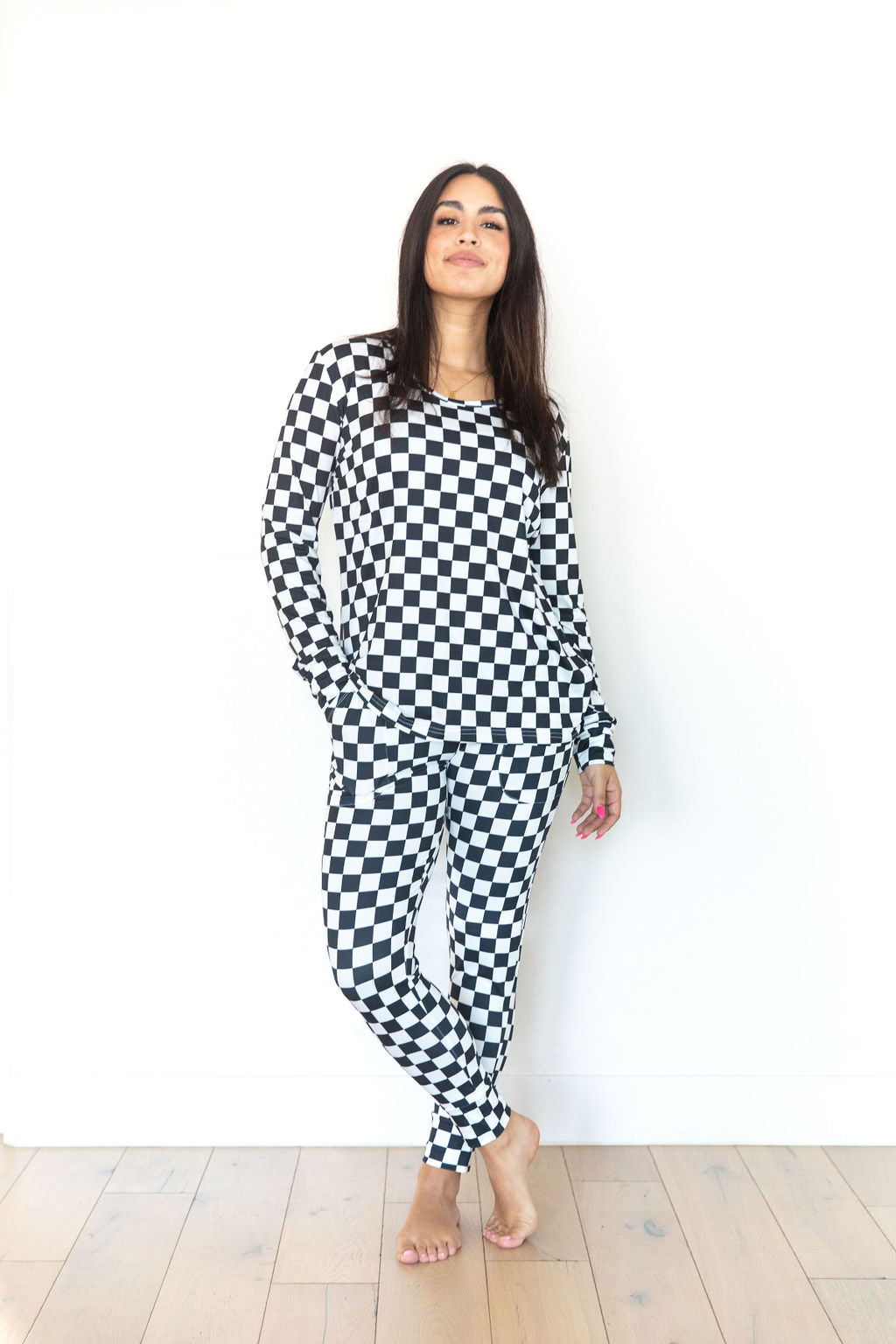 BLACK + WHITE CHECKER | WOMEN'S LONG SLEEVE – COZYS