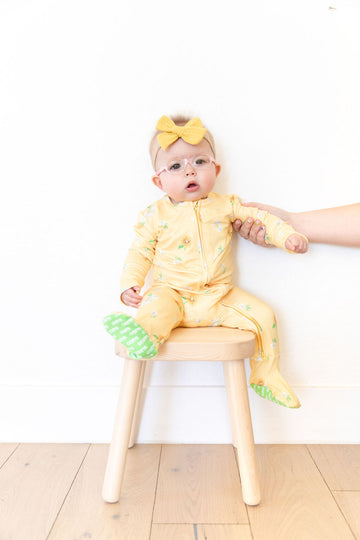 YELLOW DAISY FLORAL | ZIPPER ONE PIECE
