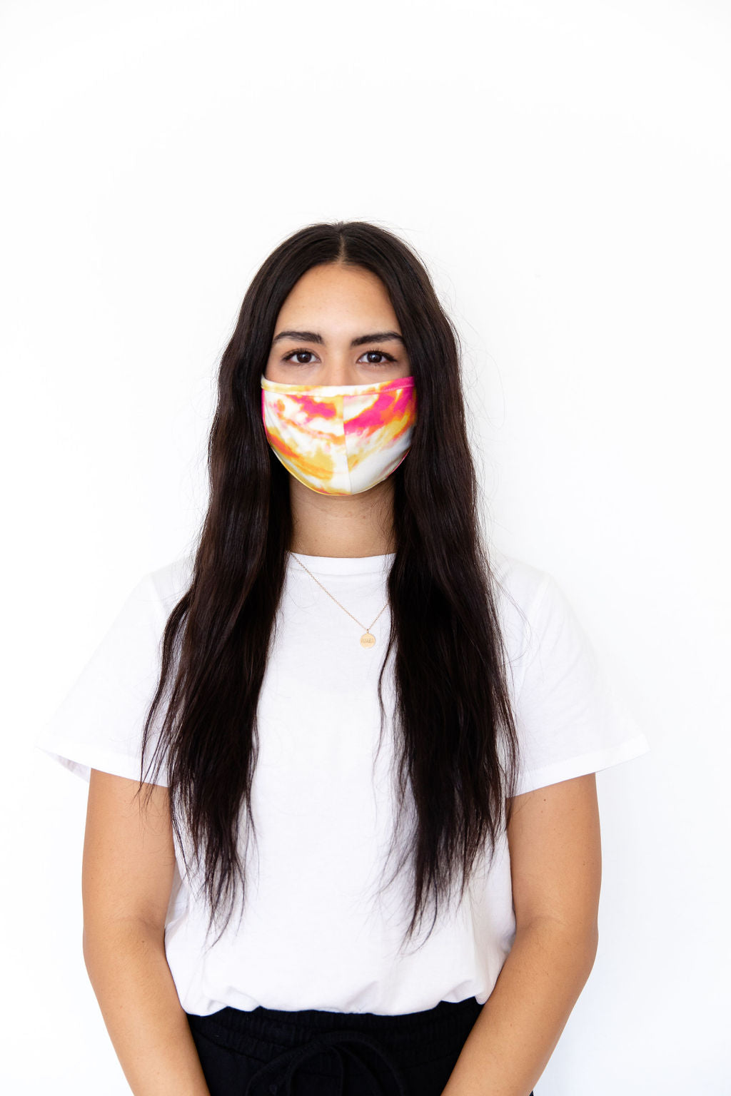 PINK + YELLOW TIE DYE | KID/ADULT FACE MASK