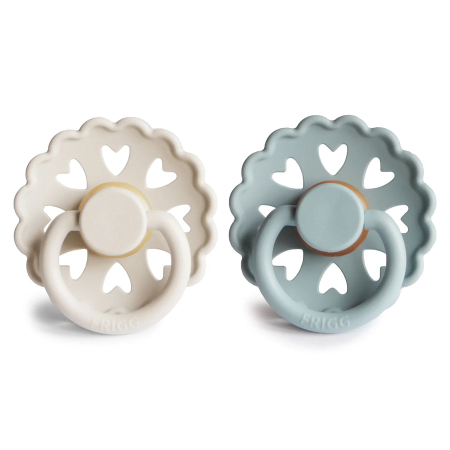 FRIGG ANDERSEN NATURAL RUBBER PACIFIER | CREAM/STONE BLUE | 2 PACK