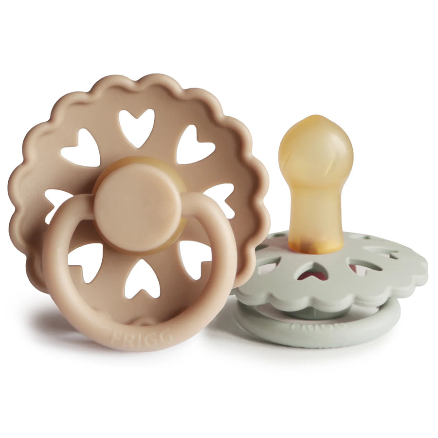 FRIGG ANDERSEN FAIRYTALE NATURAL RUBBER PACIFIER | SILKY SATIN/WILLOW GRAY | 2 PACK