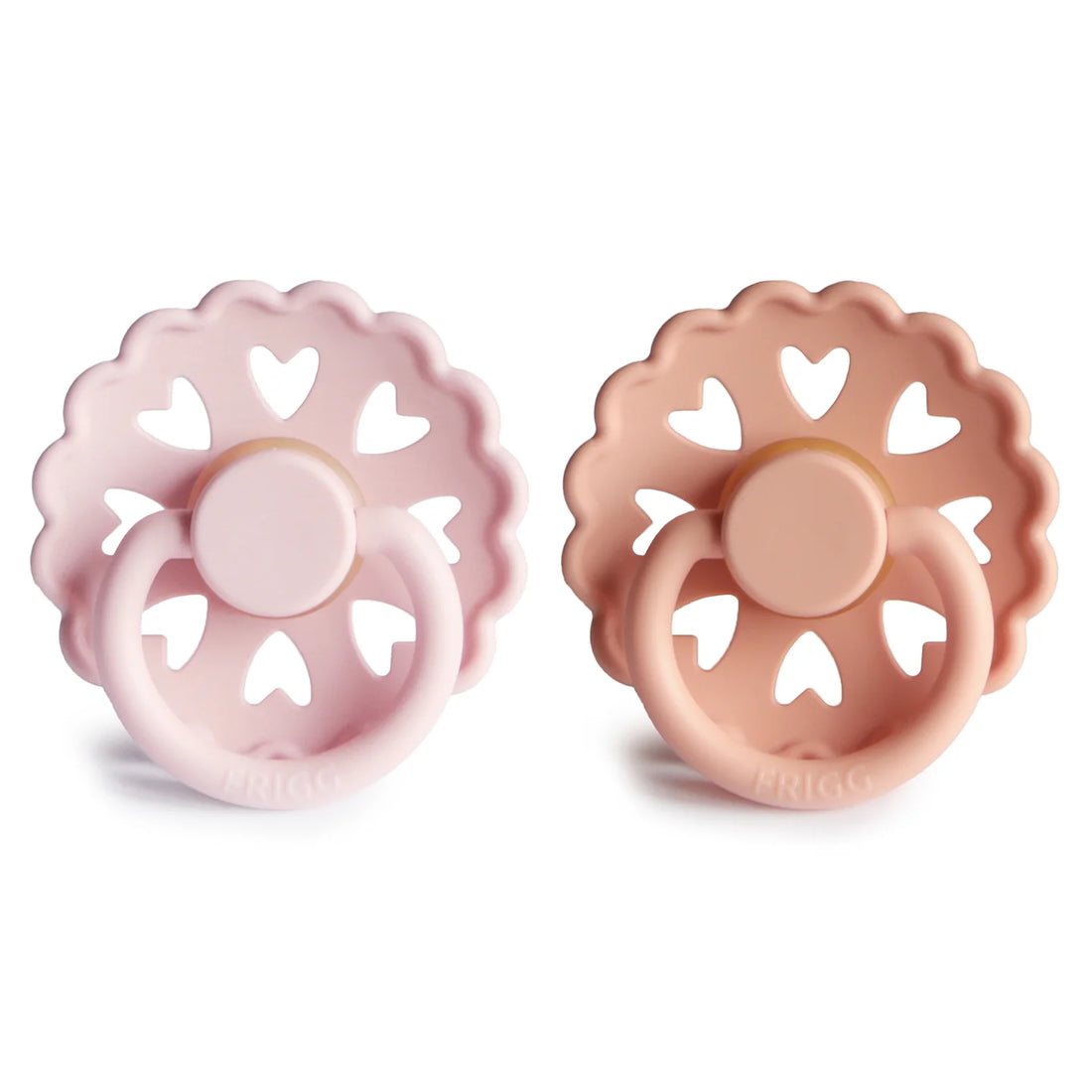 FRIGG ANDERSEN FAIRYTALE NATURAL RUBBER PACIFIER | WHITE LILAC/PRETTY IN PEACH | 2 PACK