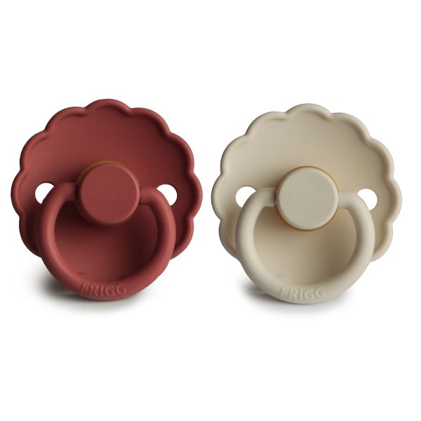 FRIGG DAISY NATURAL RUBBER PACIFIER | BAKED CLAY/CREAM | 2 PACK
