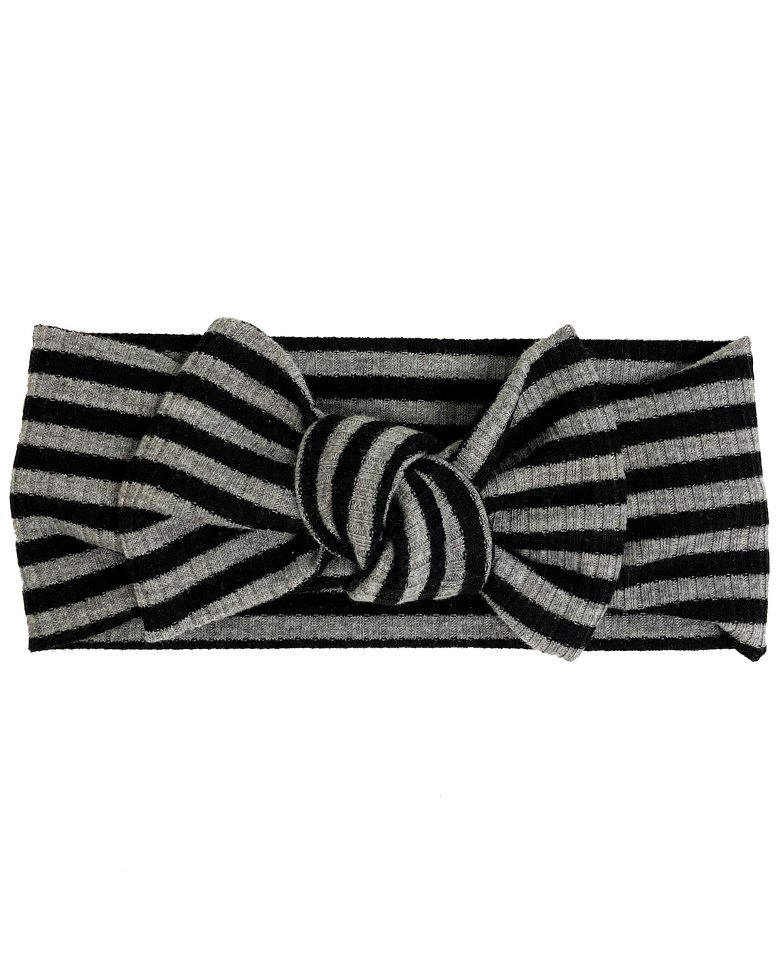 BLACK + CHARCOAL RIBBED STRIPE | BOW
