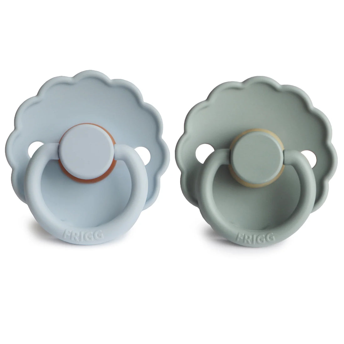 FRIGG DAISY NATURAL RUBBER PACIFIER | POWDER BLUE/SAGE | 2 PACK