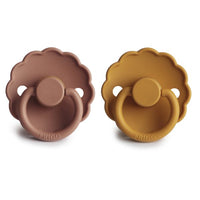 FRIGG DAISY NATURAL RUBBER PACIFIER | ROSE GOLD/HONEY GOLD | 2 PACK