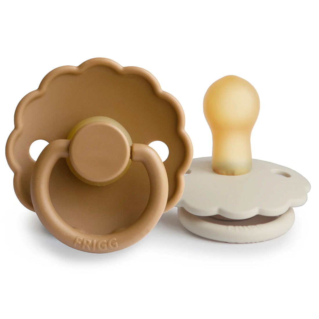 FRIGG DAISY NATURAL RUBBER PACIFIER | CAPPUCCINO/CREAM | 2 PACK